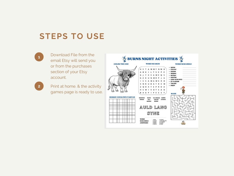 Scottish Themed | Burns Night & St Andrews Day Activity Games Printable ...