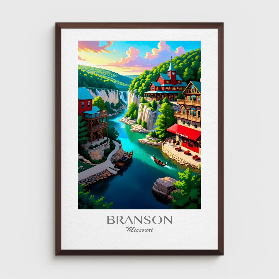 BRANSON MISSOURI Printable Travel Poster Digital Drawing, Home Decor ...