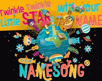 Personalized Classic! Twinkle Twinkle Little Star with your name - Your Child is a Star in the song! DIGITAL DOWNLOAD!