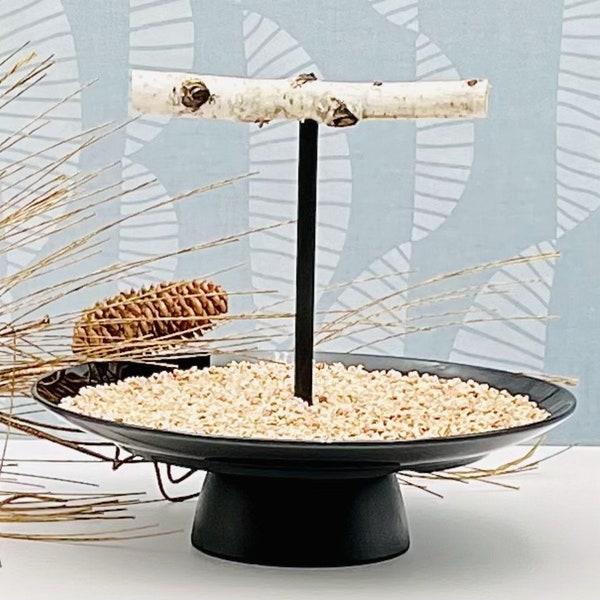 Black Parrot Stand  Modern Parrot Stand  Portable Parrot Stand  Self-contained Parrot Stand  Tabletop Parrot Stand  Stylish Parrot Stand