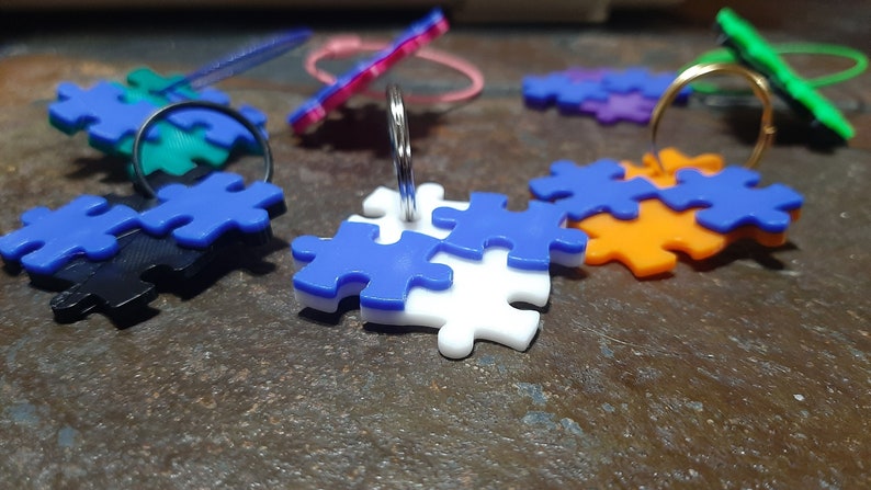 Autism Awareness Puzzle Piece Keychain - Etsy