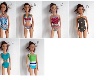 Bathing suits and bikini's for fashion dolls size 11.5 inch / 29 cm