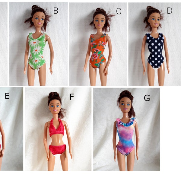 Swim suits and bikini's for fashion dolls size 11.5 inch / 29 cm