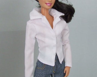 Fitted shirt for female fashion dolls size 11 inch / 29 cm