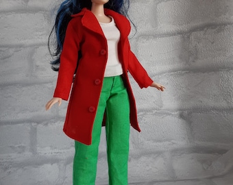 Halflange jas voor vrouwelijke BJD-modepoppen, maat 11 inch/29 cm, slanke of ronde poppen