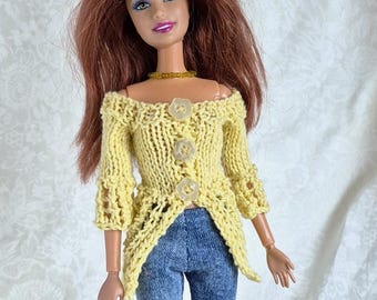 Various knitted sweaters/cardigans for fashion dolls size 11.5 inch, 29 cm, 1/6 scale