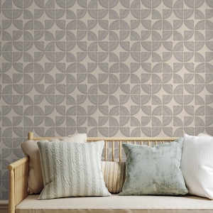 Minimalistische Tapete, abstrakte geometrische | Wanddekoration | Hausrenovierung | Wandkunst | Vinyl-Tapete zum Abziehen und Aufkleben oder nicht selbstklebend