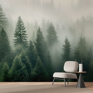 Forest wallpaper | Wall Decor | Home Renovation | Wall Art | Peel and Stick Or Non Self-Adhesive Vinyl Wallpaper