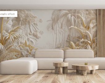 Papel pintado de la selva tropical | Decoración de pared | Renovación del hogar | Arte de pared | Papel tapiz de vinilo despegable y pegado o no autoadhesivo