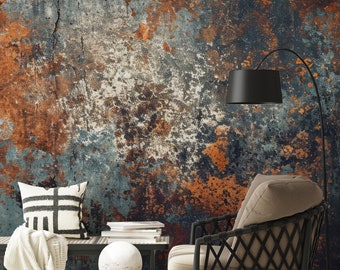 Grunge rusty gray wall mural | Wall Decor | Home Renovation | Wall Art | Peel and Stick Or Non Self-Adhesive Vinyl Wallpaper