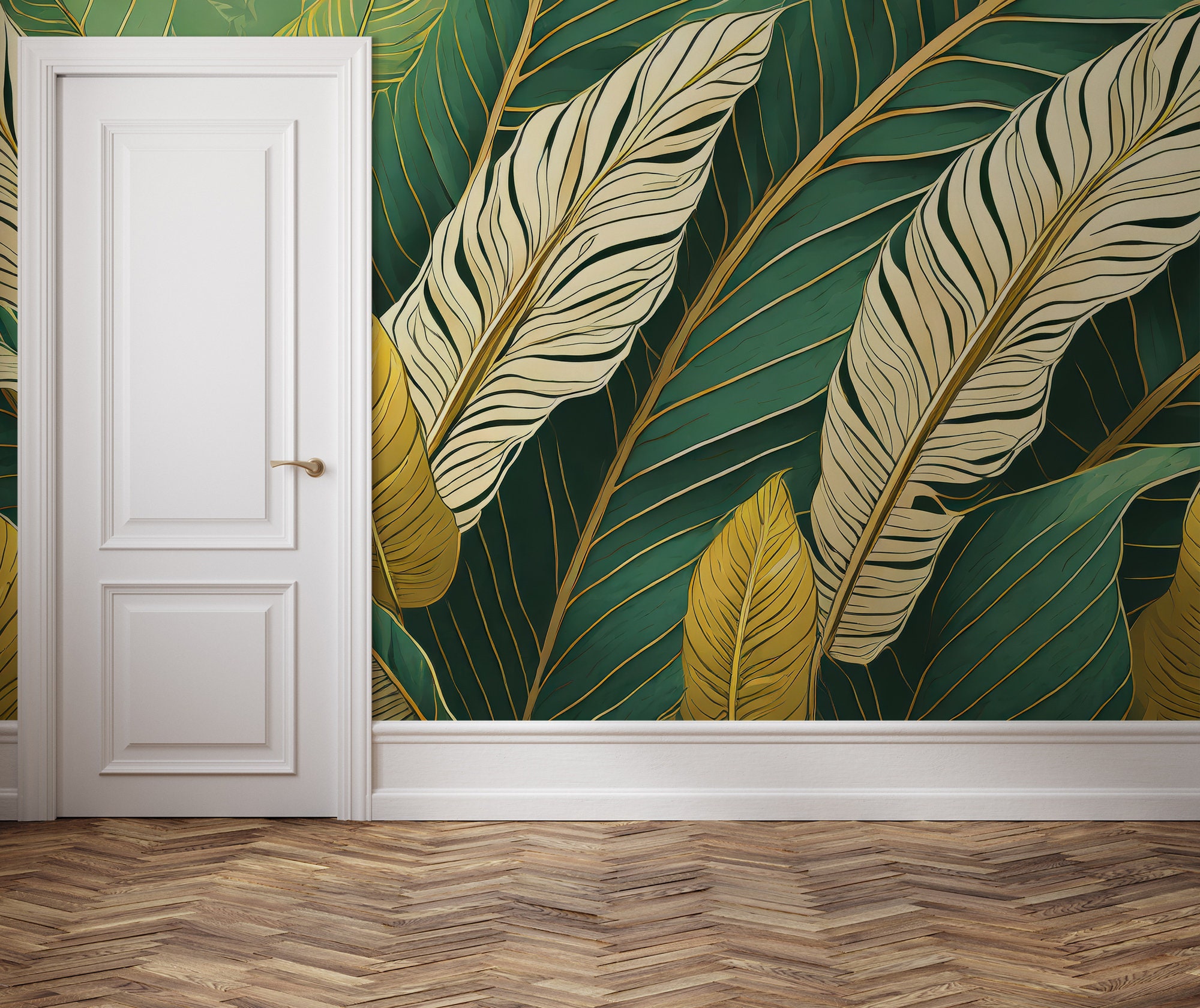 Tropical Leaf Wallpaper | Wall Decor | Home Renovation | Wall Art ...