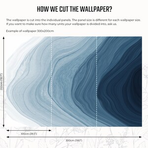 Abstrakte blaue Tapete Wanddekoration Hausrenovierung Wandkunst Vinyl-Tapete zum Abziehen und Aufkleben oder nicht selbstklebend Bild 9