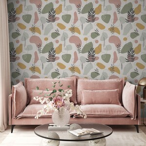 Abstract leaf wallpaper | Wall Decor | Home Renovation | Wall Art | Peel and Stick Or Non Self-Adhesive Vinyl Wallpaper