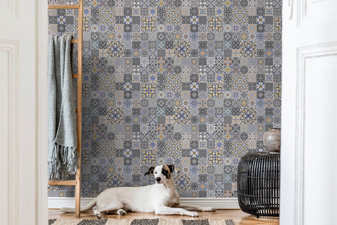 Italian Style Wallpaper, Mosaic Tile Pattern | Wall Decor | Home ...