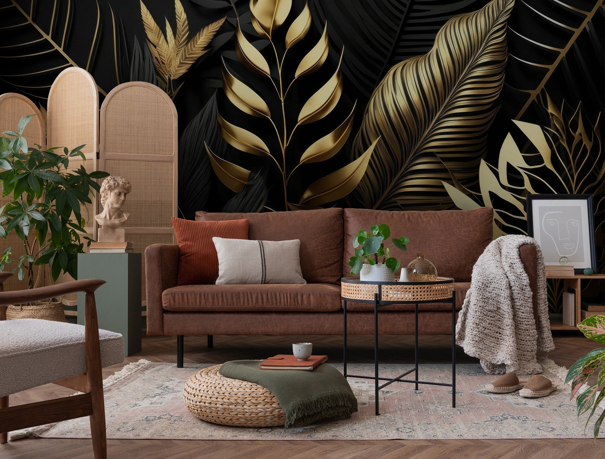 Tropical Palm Leaf Wallpaper | Wall Decor | Home Renovation | Wall Art ...