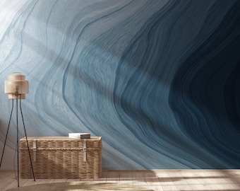 Abstract blue wallpaper | Wall Decor | Home Renovation | Wall Art | Peel and Stick Or Non Self-Adhesive Vinyl Wallpaper