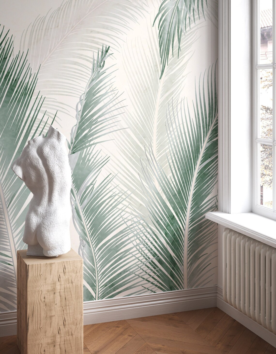 Green Leaves Wallpaper | Floral Wall Decor | Pouring | Home Renovation ...
