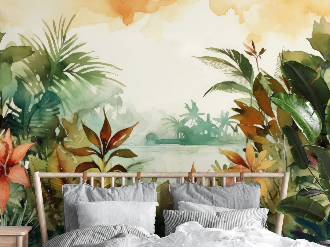 Tropical Wallpaper, Landscape Wall Mural | Wall Decor | Home Renovation
