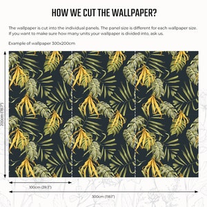 Floral Leaf Wallpaper, Dark Background | Wall Decor | Home Renovation ...