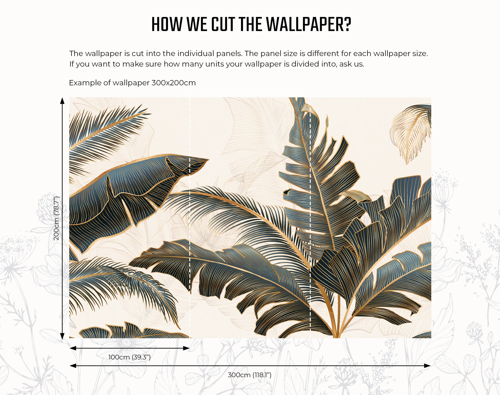 Tropical Palm Leaf Wallpaper, Wall Mural | Wall Decor | Home Renovation ...
