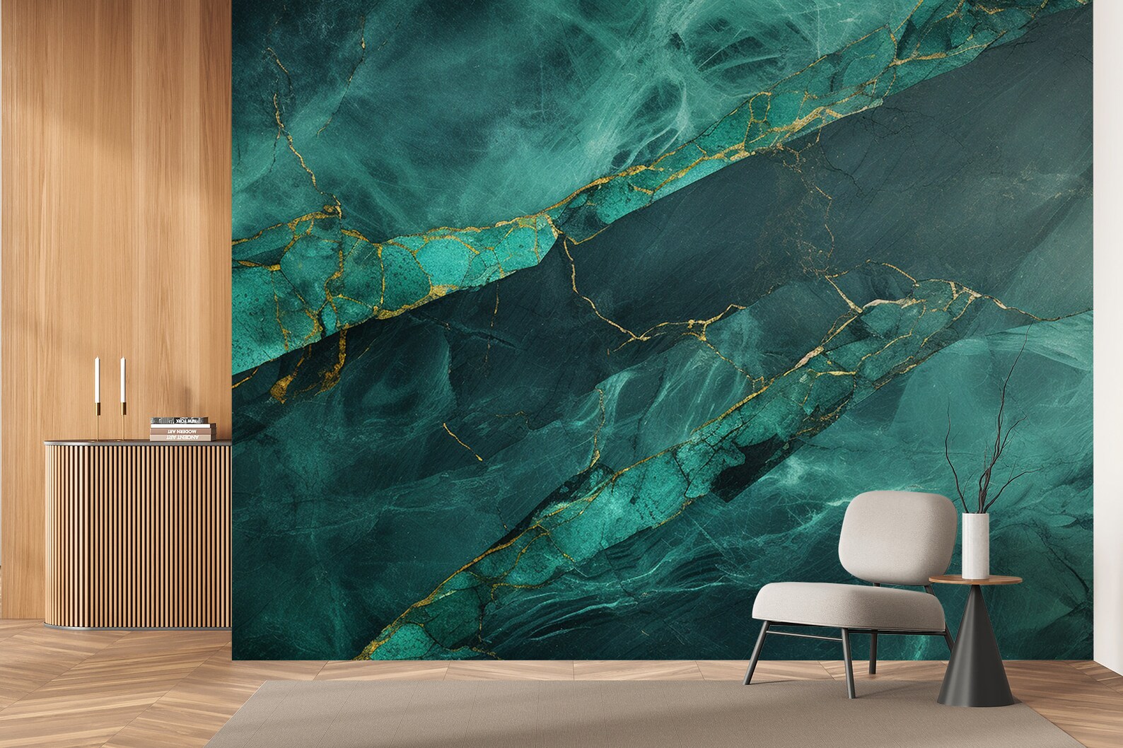 Green Marble Wallpaper Abstract Modern Wall Decor Home Renovation Wall ...