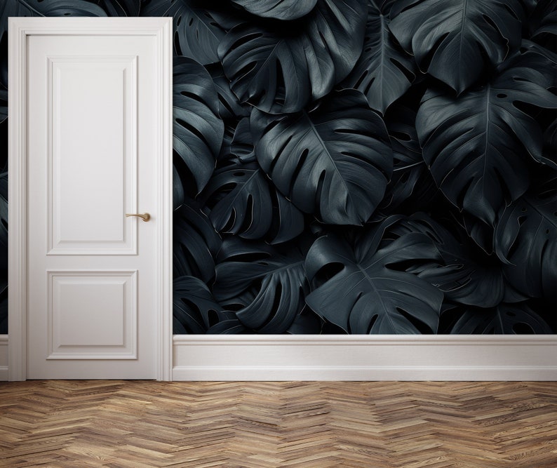 Abstract Tropical Leaf Wallpaper | Wall Decor | Home Renovation | Wall ...