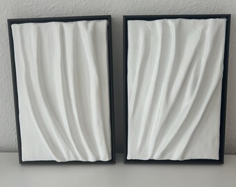 3D Plaster Wall Art | Minimalist Decor, Set of 2