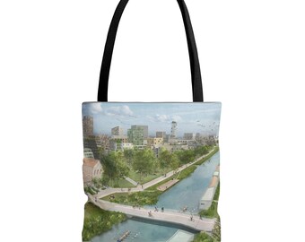 City Riverside view - Grey side Tote Bag