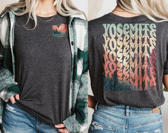Yosemite National Park Shirt, Groovy Tee, Yosemite Tee, California Shirt, National Park Gift, Unisex, Front and Back