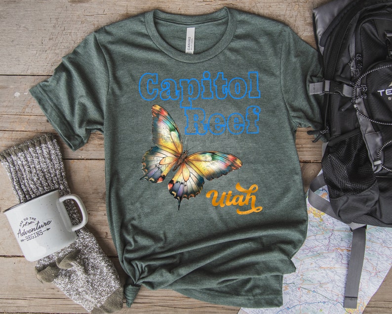 Capitol Reef National Park Shirt, Capitol Reef Butterfly Tee, Wildlife Animal Lovers Shirt, Unisex image 4