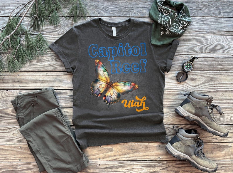 Capitol Reef National Park Shirt, Capitol Reef Butterfly Tee, Wildlife Animal Lovers Shirt, Unisex image 1