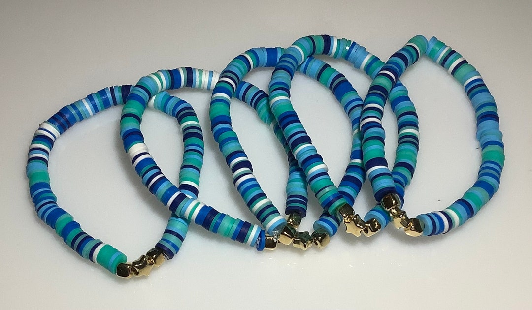 Pretty In Blue Clay Bead Bracelet Etsy Il 1080xN.5714937089 Bxfj