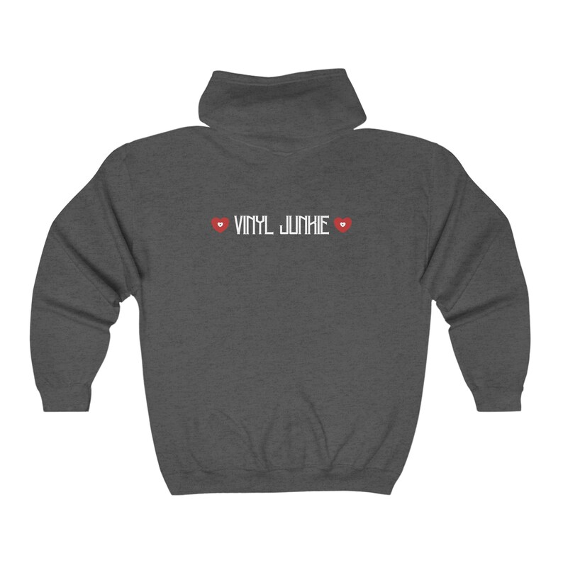 Vinyl Junkie Hoodie Music Lovers Unique Gifts for Her Red Record Hearts ...