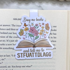 STFUATTDLAGG Magnetic Bookmark, Buy Me Books, Bookish Gift Page Marker, Smut Book Lover Gift, Spicy Romance Bookmark, Dark Romance Lover