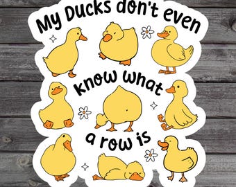 Ducks Not in A Row Sticker, Mental Health, Unhinged Hot Mess Club, Gen Z Humor, Millennial Laptop Sticker, Chaotic Humor Book Stickers