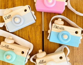 Personalized Wooden Camera Toy for Kids | Montessori Customizable Gift