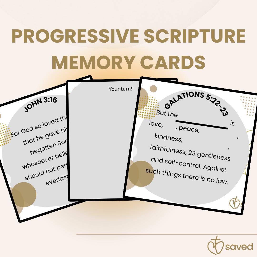 Scripture Memory Cards for Bible School, Homeschooling and Sunday ...