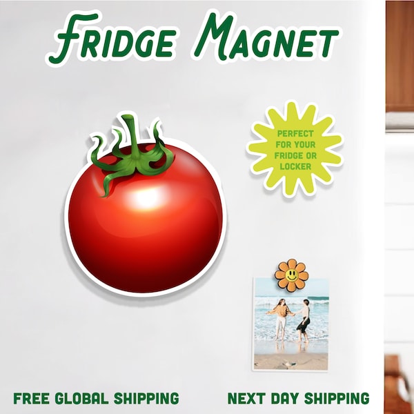 Tomato Photo Magnet | Custom Fridge Magnets | Novelty Magnet | Unique Gift | Wedding Favor | Birthday Favor | Handcrafted Gift | Home Decor