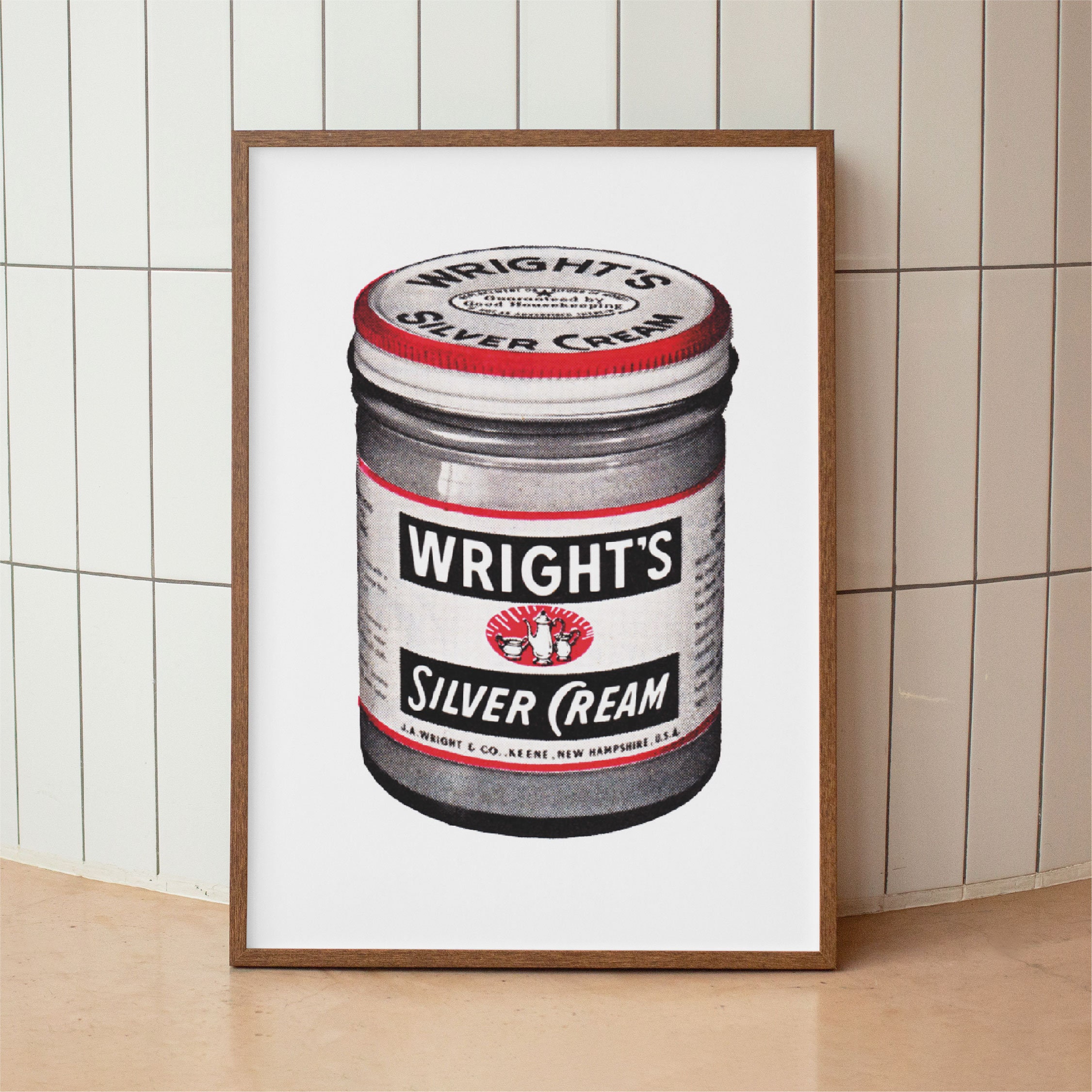 Vintage Wright's Silver Cream Polish full Jar Advertising Container Prop