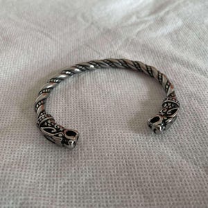 Celtic Dragon Bracelet – Norse Style Twisted Cuff for Men, Handmade Viking Jewelry, Mythical Pagan Gift