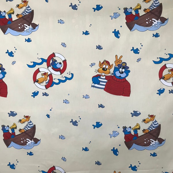 Original Kapitän Blaubär Stoff  140cm breit 50 Baumwolle% 50 Polyester