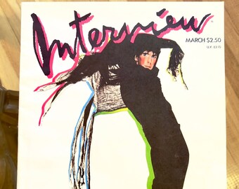 vintage Interview magazine avec Ric Okasec, mars 1987 - Andy Warhol