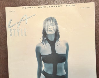 Rivista vintage L.A. STYLE, giugno 1989, copertina del quarto anniversario, Tatjana Patitz