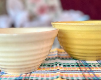 Pair of Small Vintage Bauer Ringware Mixing Bowls.