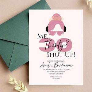 Funny 30th Birthday Invitation Template: Editable Evite (5x7 inch)