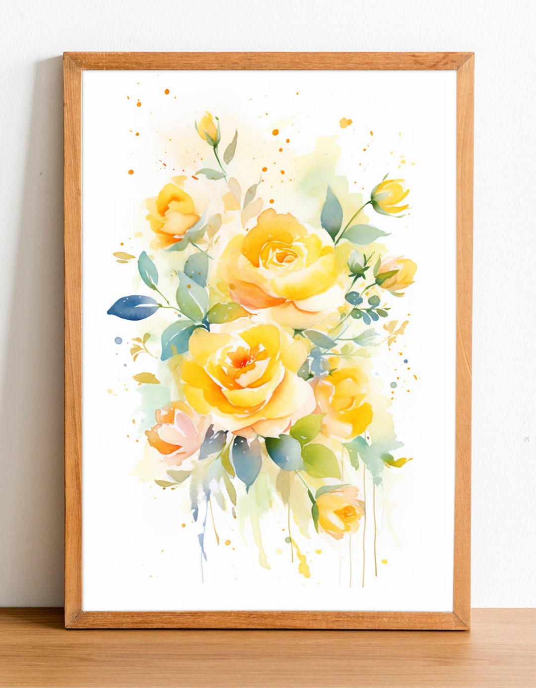Rose Watercolor Digital Printable Art, Valentine's Day Art, Wall Art ...