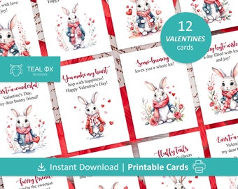 Printable Bunny Valentine's Day Cards for School - Valentine Exchange