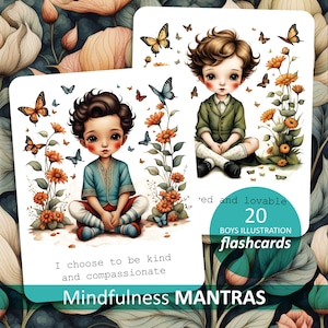 Tarjetas de Afirmaciones Positivas para Niños: Tarjetas Imprimibles de Mindfulness, Inspiradas en Charlotte Mason, Mentalidad de Crecimiento, Herramienta SEL para Educación en Casa