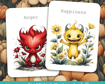 Emotions Flashcards: Color Monster Inspired SEL Cards (Printable PDF)
