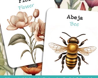 Bilingual Nature Flashcards: English & Spanish Vocabulary (Printable PDF)